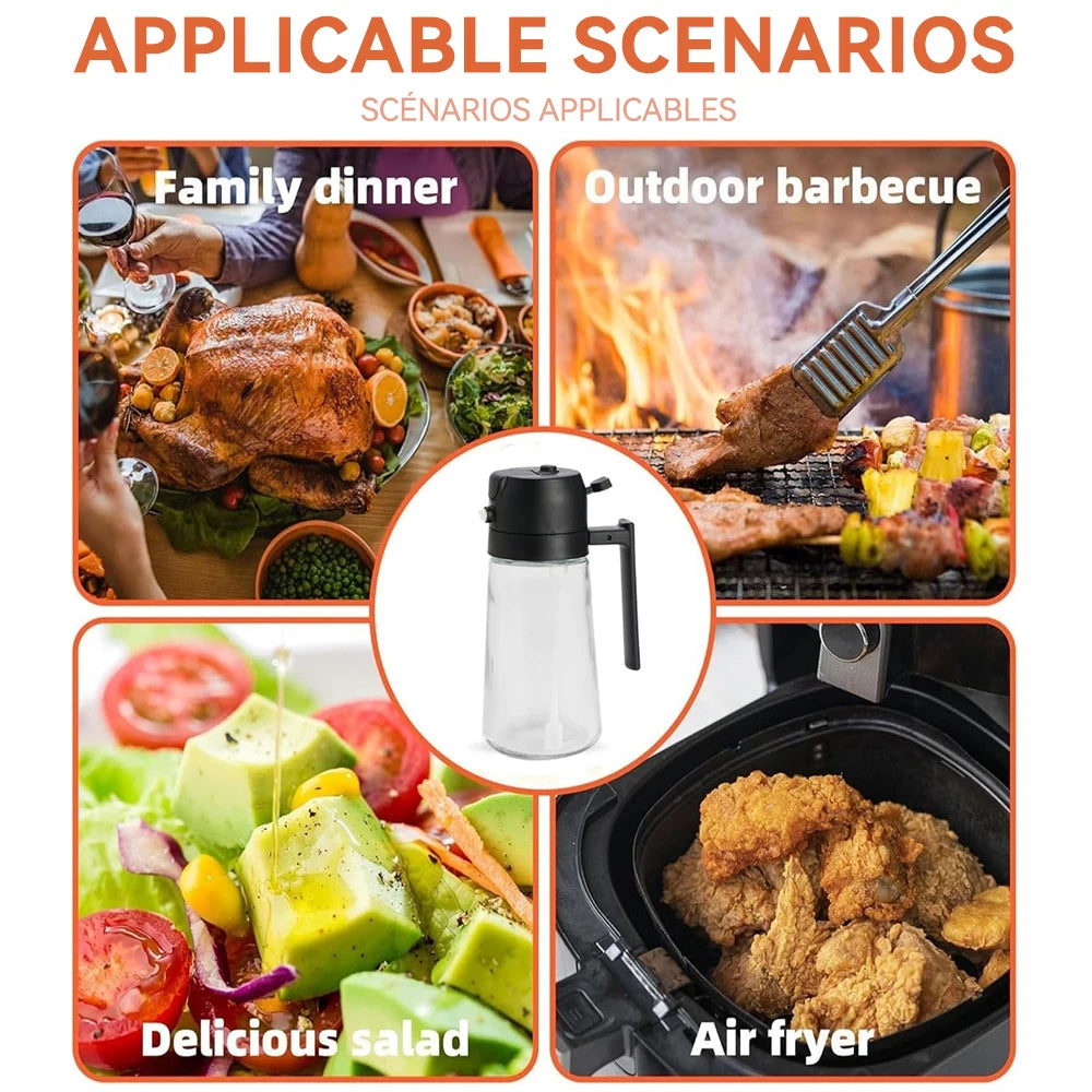 Oil Spray & Pour Bottle – Cooking & BBQ Dispenser