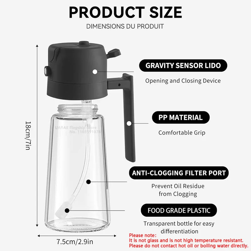 Oil Spray & Pour Bottle – Cooking & BBQ Dispenser