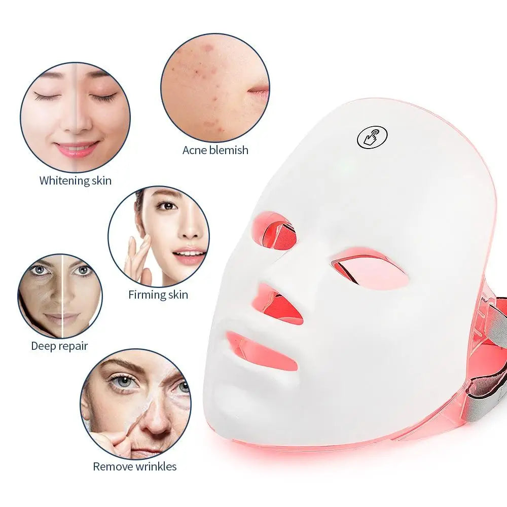 Rechargeable Facial 7 color LED Mask