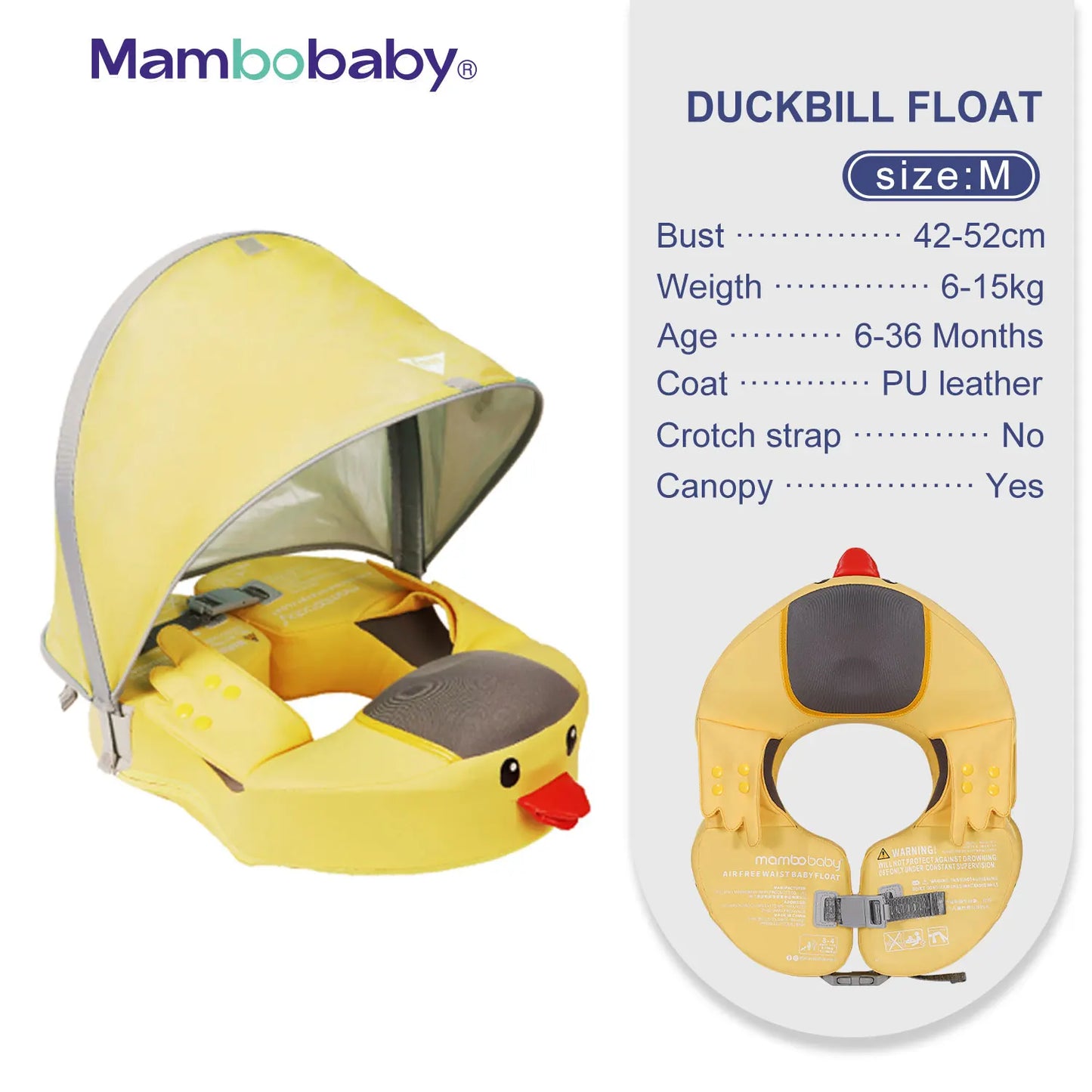 Mambobaby Float with Canopy – Swimming Trainer for Infants