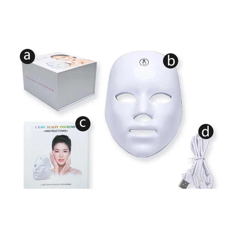 Rechargeable Facial 7 color LED Mask