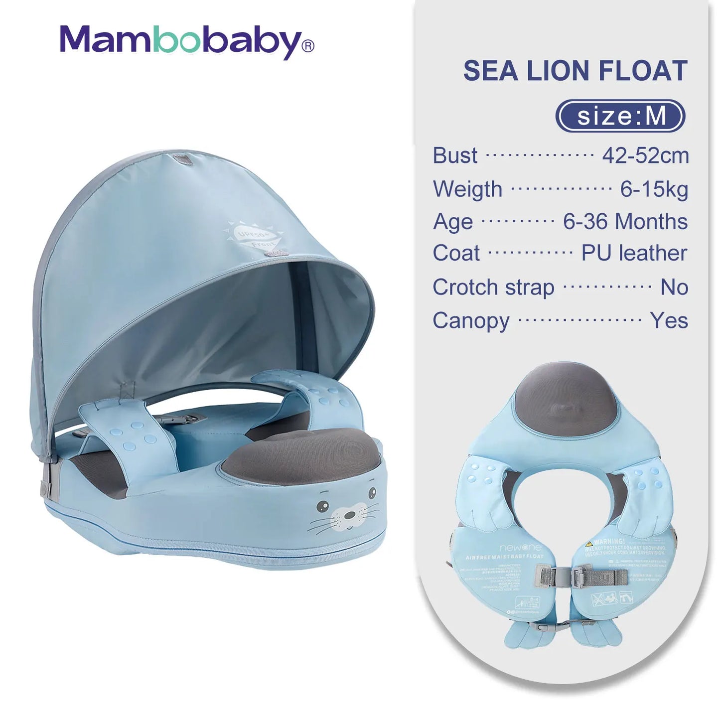 Mambobaby Float with Canopy – Swimming Trainer for Infants