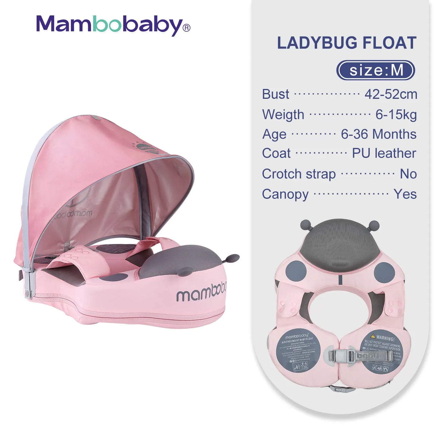 Mambobaby Float with Canopy – Swimming Trainer for Infants