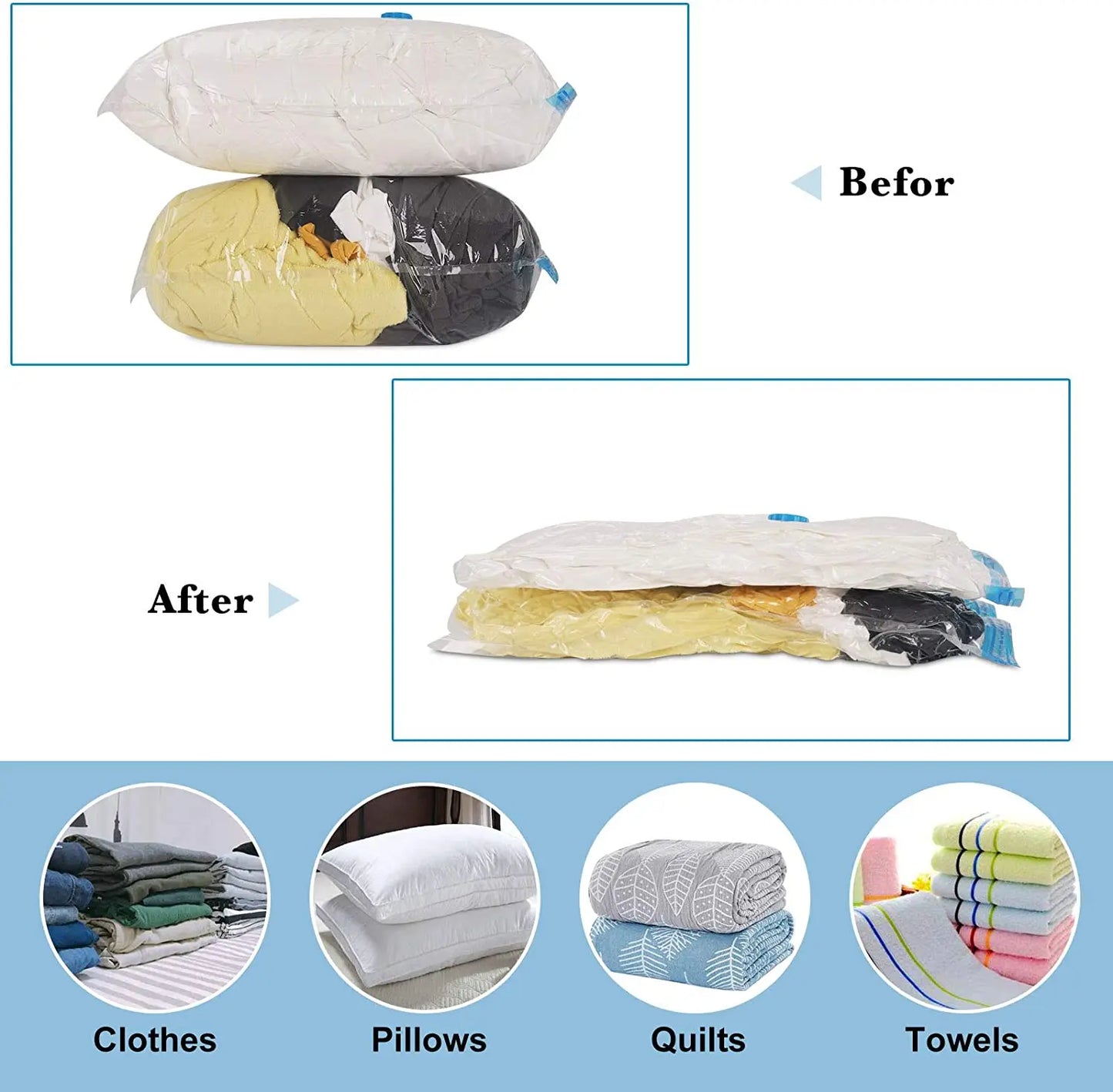 5-Pack Vacuum Storage Bags – Space Saver Bags