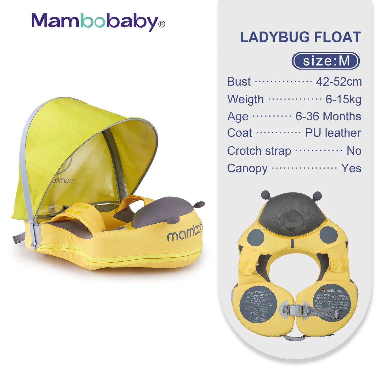 Mambobaby Float with Canopy – Swimming Trainer for Infants