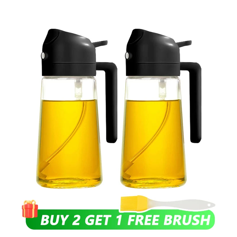 Oil Spray & Pour Bottle – Cooking & BBQ Dispenser