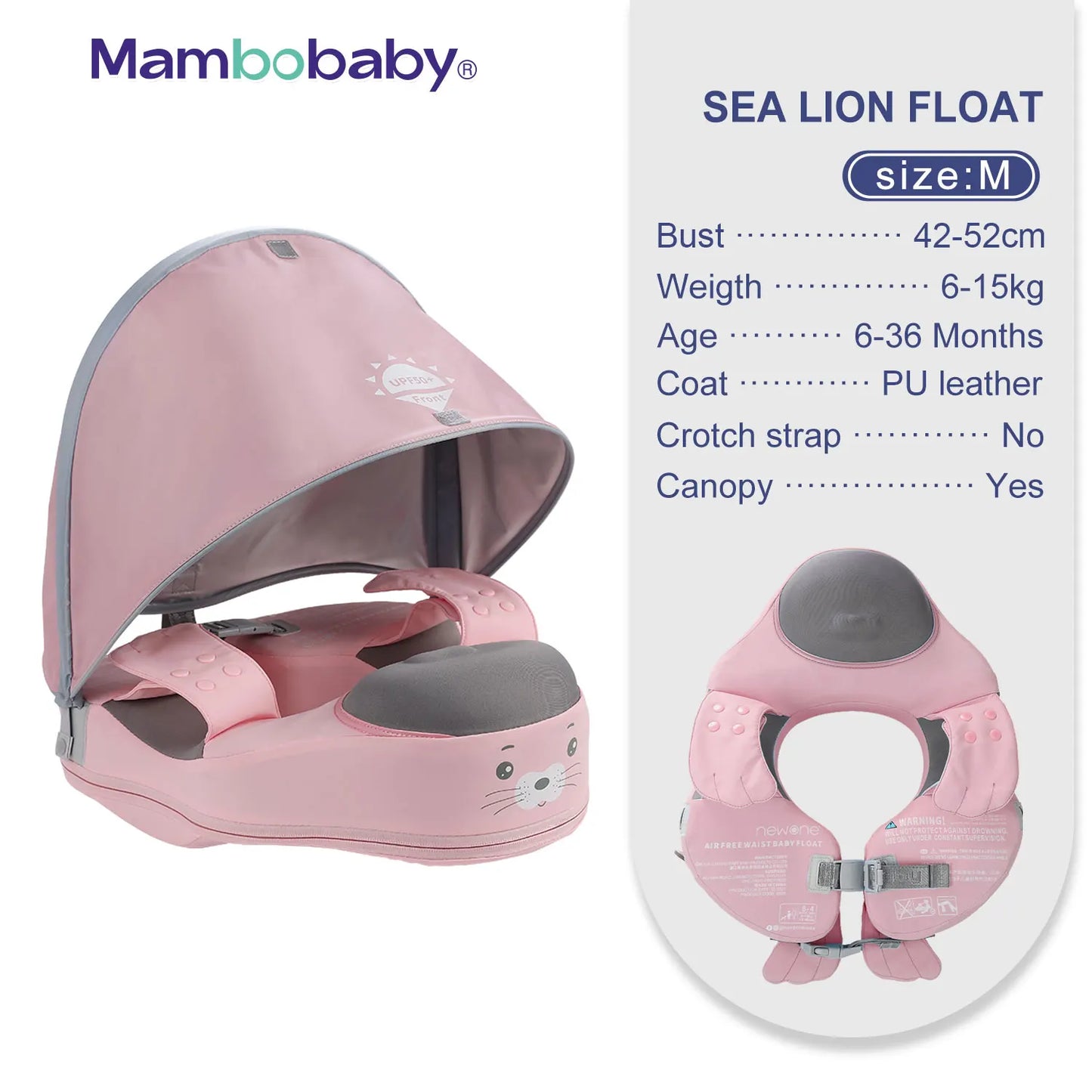 Mambobaby Float with Canopy – Swimming Trainer for Infants
