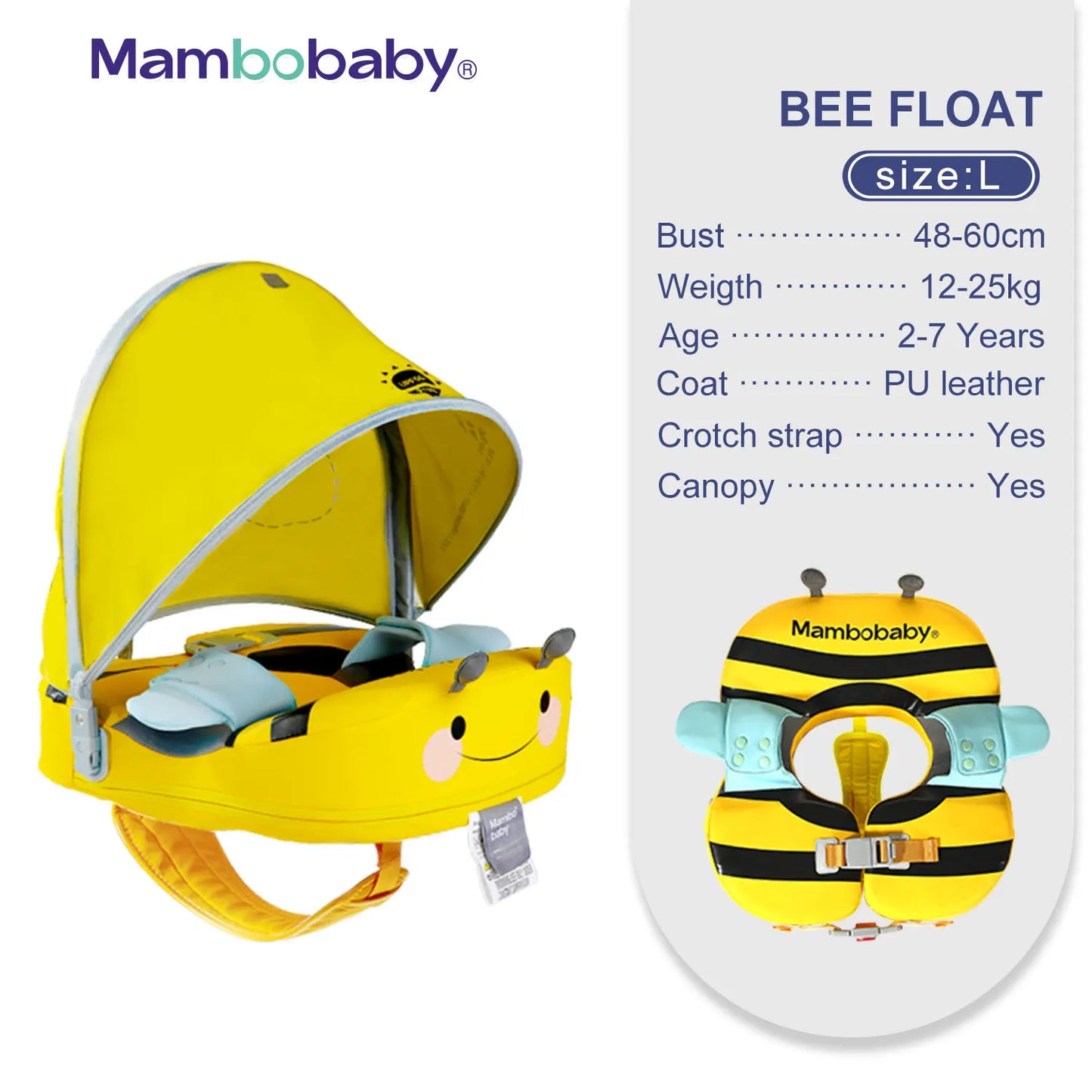 Mambobaby Float with Canopy – Swimming Trainer for Infants