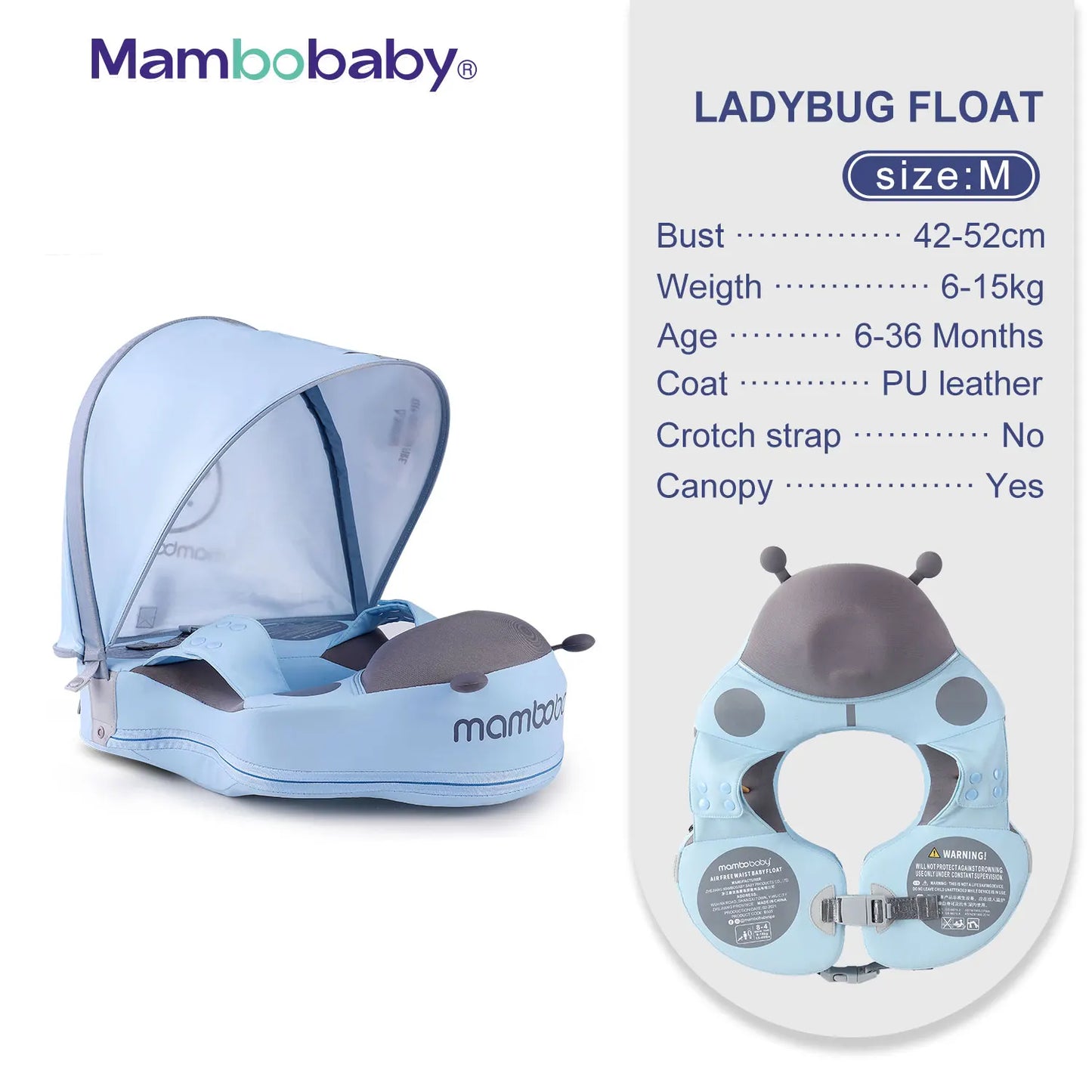 Mambobaby Float with Canopy – Swimming Trainer for Infants