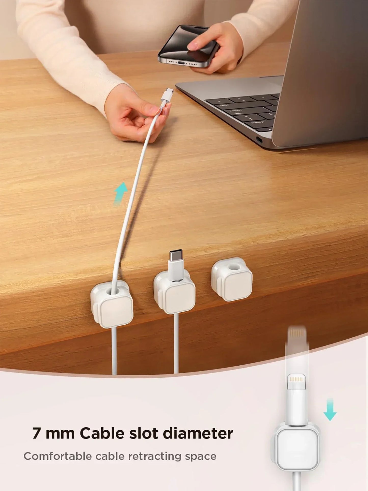 Magnetic Cable Clips – Adjustable Cord Organizer